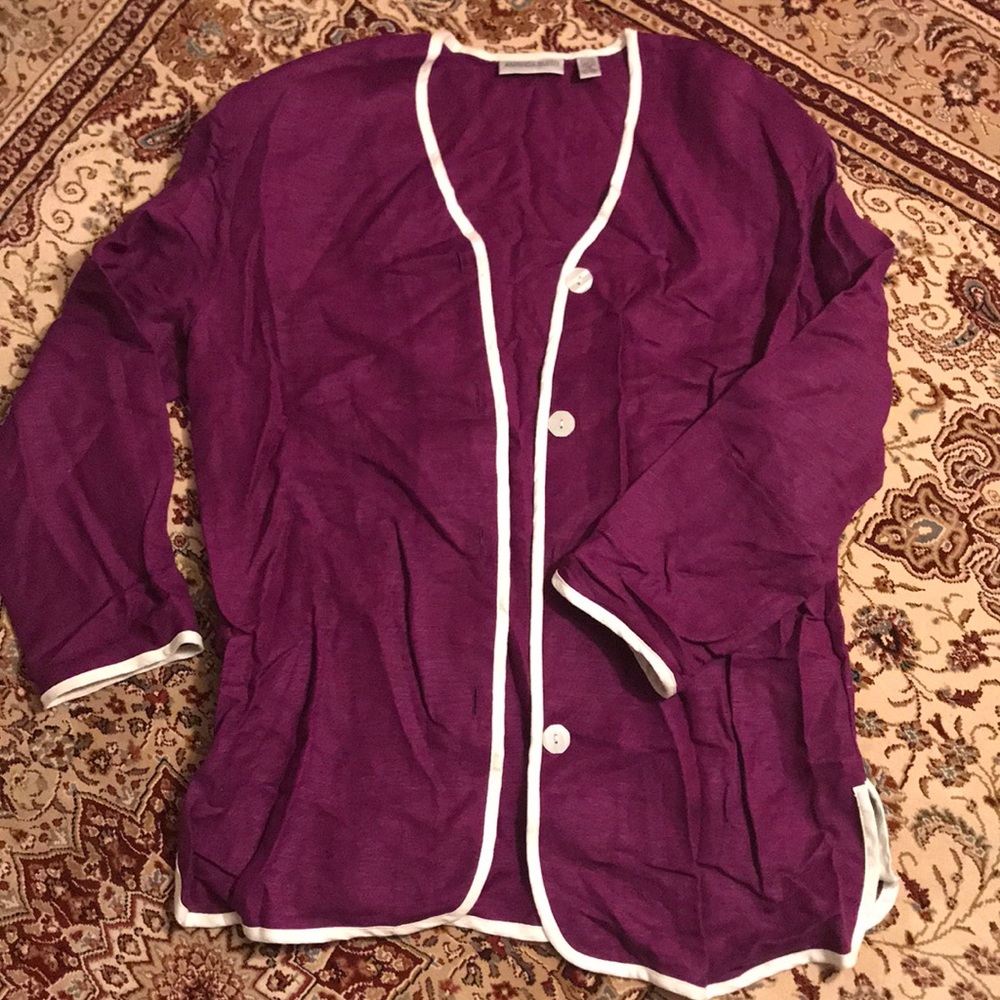 Linen Blend Burgundy Jacket